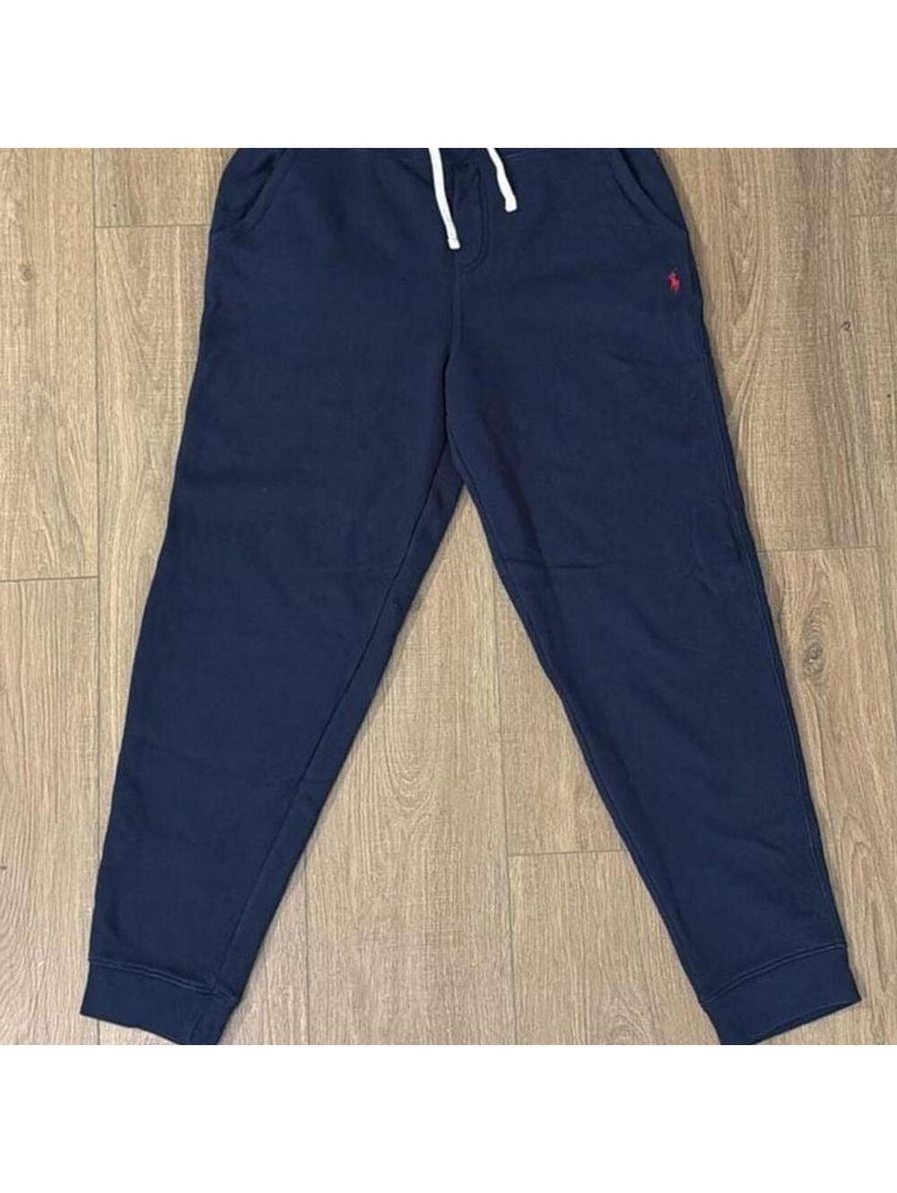 Polo Ralph Lauren Navy Blue Fleece Jogger Sweatpants with Pony Logo
